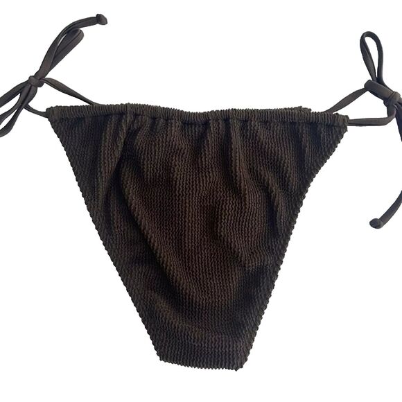 Good American Always Fits Tiny Ties Bikini Bottoms Mocha Brown 3/4 L-XL - Picture 4 of 5